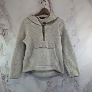 The North Face Jacket Women Small Campshire Cream Half Zip Hood Fleece Popover